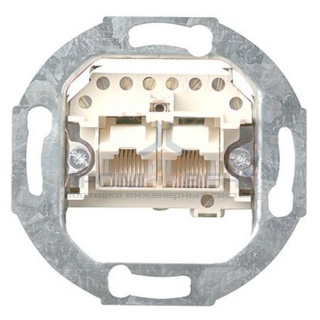 Мех-зм 2-ной комп. розетки на две линии 2хRJ11/RJ45 (8/8) Cat.3 c "лапками"