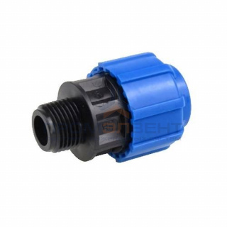 Переход на наружную резьбу Политэк - 40 x 3/4" (винтовой, для труб ПНД)