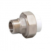 Переход на наружную резьбу разъемный Fusitek - 25 x 3/4" (для полипропиленовых труб, цвет белый)