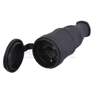 РА16-005 Розетка переносная с заземлением, материал-каучук 250В 16А (до 4кВт) IP44