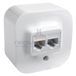 Розетка компьютерная Legrand Quteo 2xRJ45 кат.5e UTP белая [уп 20шт]